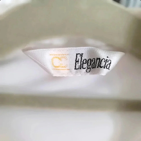 Vintage 70s Elegancia Embroidered Ivory Button Up Crinkle Blouse* Read Details* - Picture 3 of 6